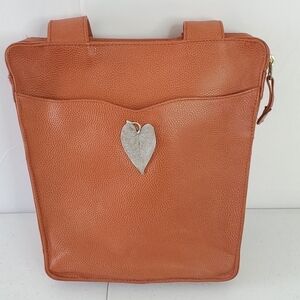 J.P. Ourse Cie Geneve Leather Shoulder Bag with Silver Leaf Hardware Boho